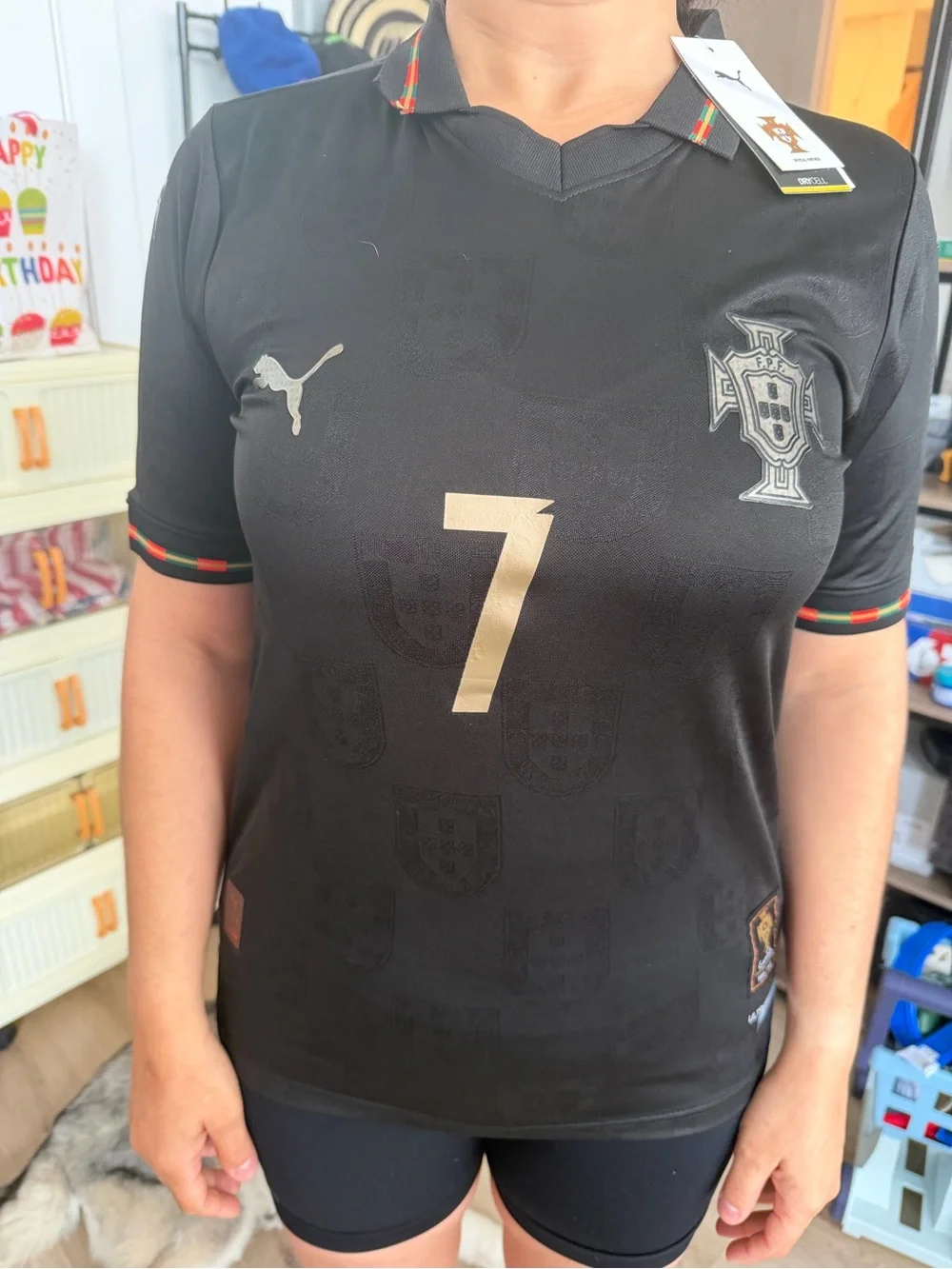 Ronaldo #7 Black Men's Soccer Jersey